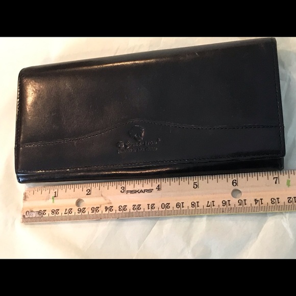 Grand Lion Leather Wallet Black 7 x 3 1/2” vintage - Picture 16 of 16